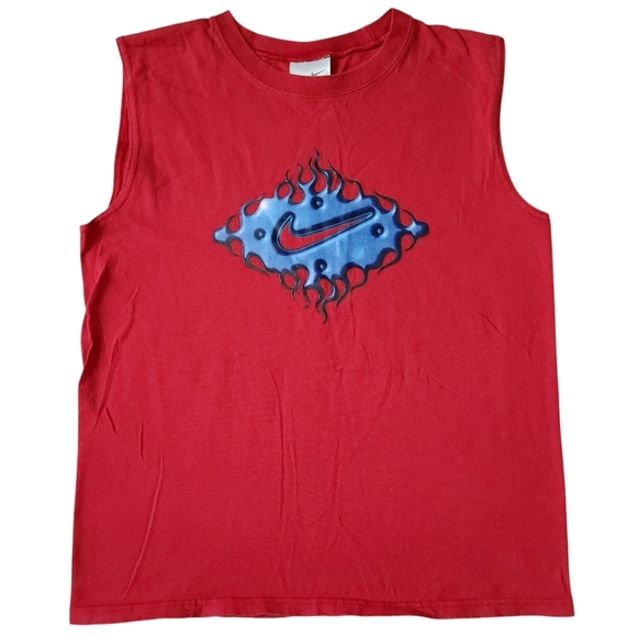 Vintage 00s Nike Grey Tag Center Swoosh Tank sz L (14-16) - Picture 1 of 4